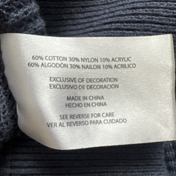 Gap Waffle Knit Sweater Mens XXL Blue Pullover Cotton Blend Crewneck Casual - Picture 4 of 11